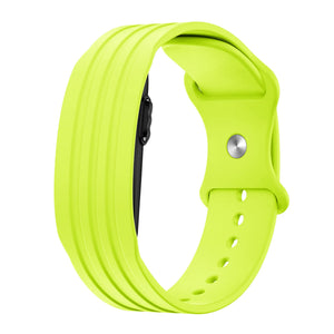 Silicone Strap 'Classic', lime, on a watch, 3/4 rear view
