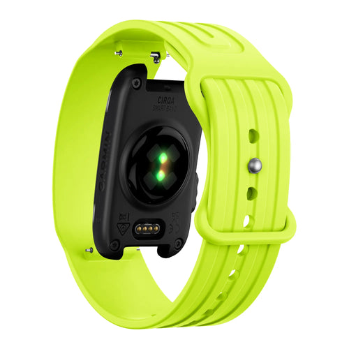 Silicone Strap 'Classic', lime, on a watch, 3/4 rear view