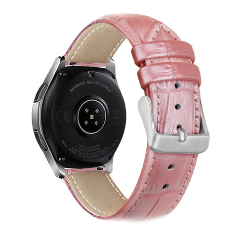 Bracelet cuir crocodile granulé Amazfit GTR Mini (rose)