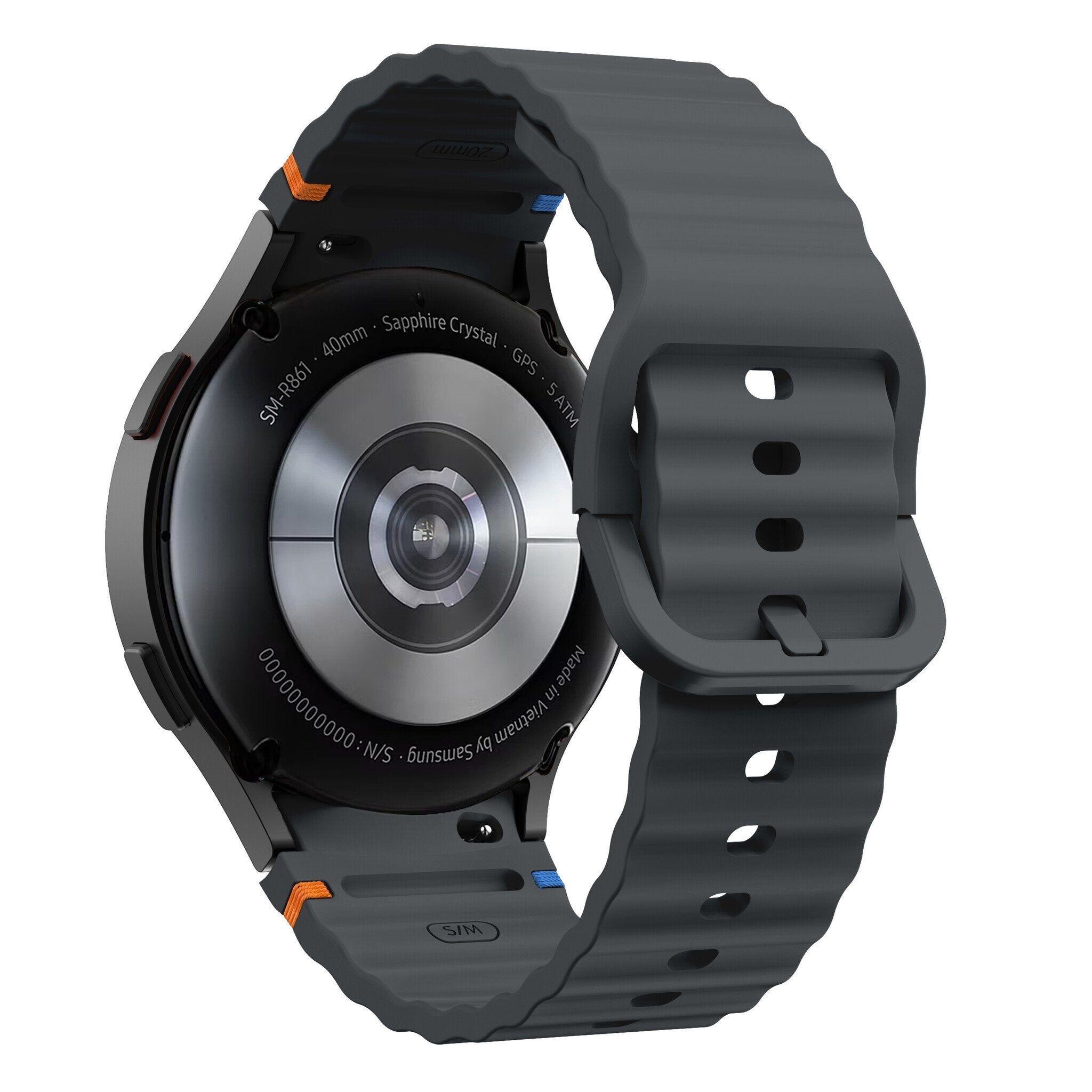 Bracelet ondulés Samsung Galaxy Watch 4 44mm 6 Classic 47mm (graphite)