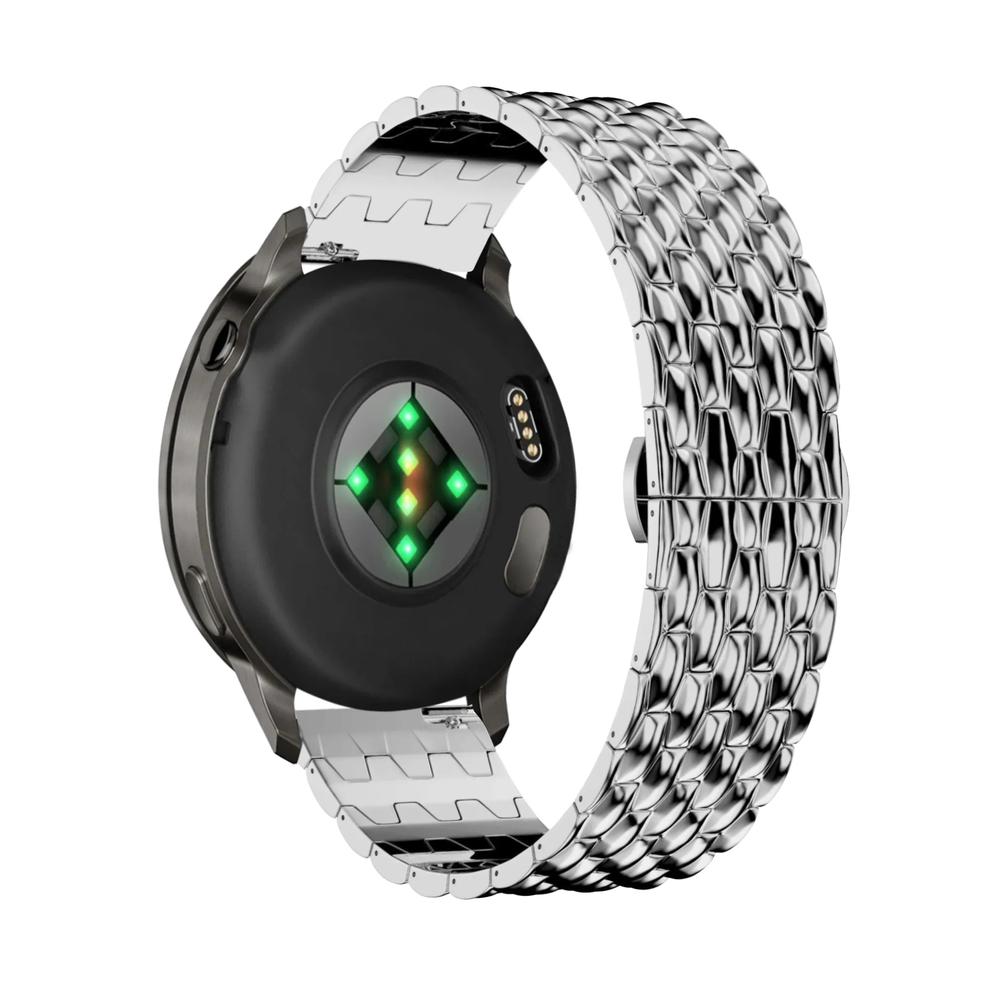 Bandz Bracelet acier 'Dragon' Garmin Forerunner 170 (argent)