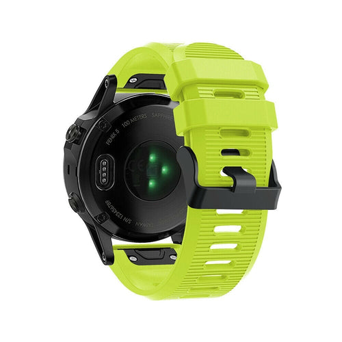 Silicone Strap, light green, on a watch, 3/4 rear view