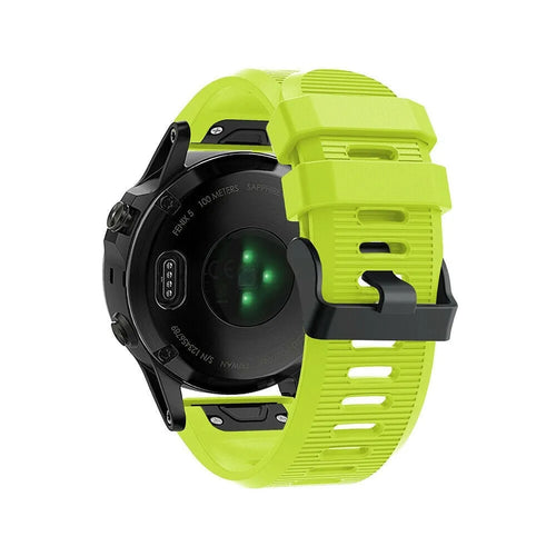 Silicone Strap, light green, on a watch, 3/4 rear view
