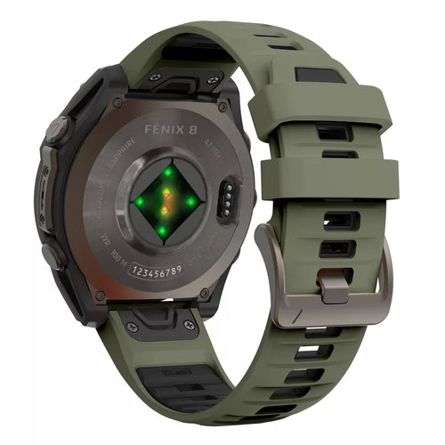 Bracelet à boucle sport Garmin Tactix 8 - 51mm (vert olive/noir)