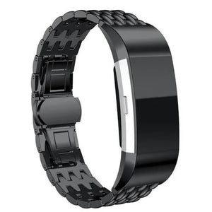 Steel Dragon Strap, black, on a watch, 3/4 rear view