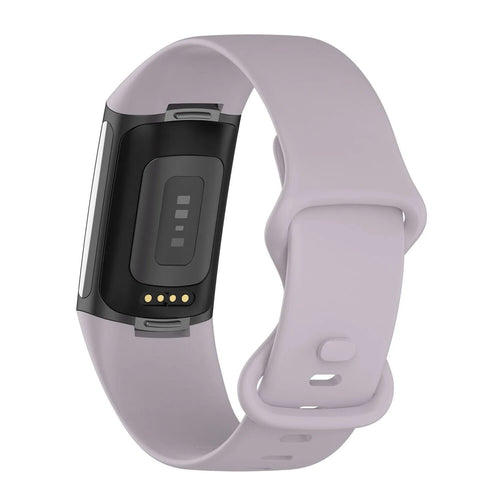 Silicone Strap, lavender, on a watch, 3/4 rear view
