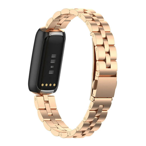 Steel Strap, rose gold, on a watch, 3/4 rear view