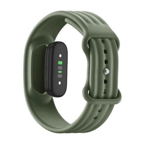 Silicone Strap 'Classic', army green, on a watch, 3/4 rear view