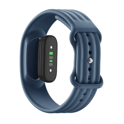 Silicone Strap 'Classic', grey-blue, on a watch, 3/4 rear view