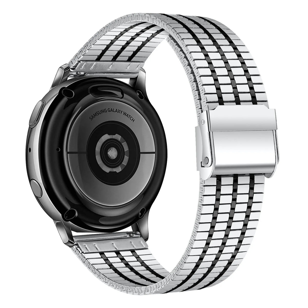 Fine Steel Strap, on a watch, 3/4 rear view
