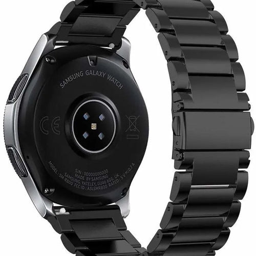 Steel Strap, black, on a watch, 3/4 rear view