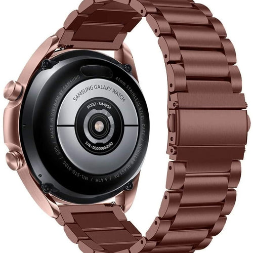 Steel Strap, bronze, on a watch, 3/4 rear view