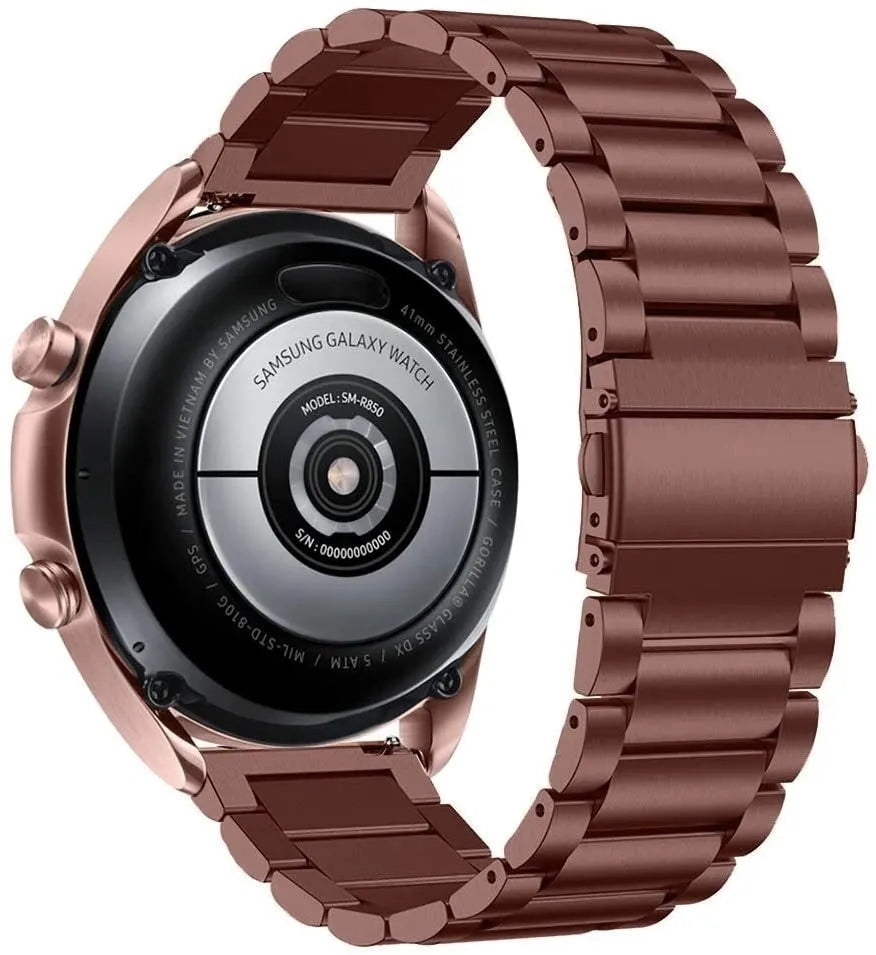 Steel Strap, bronze, on a watch, 3/4 rear view