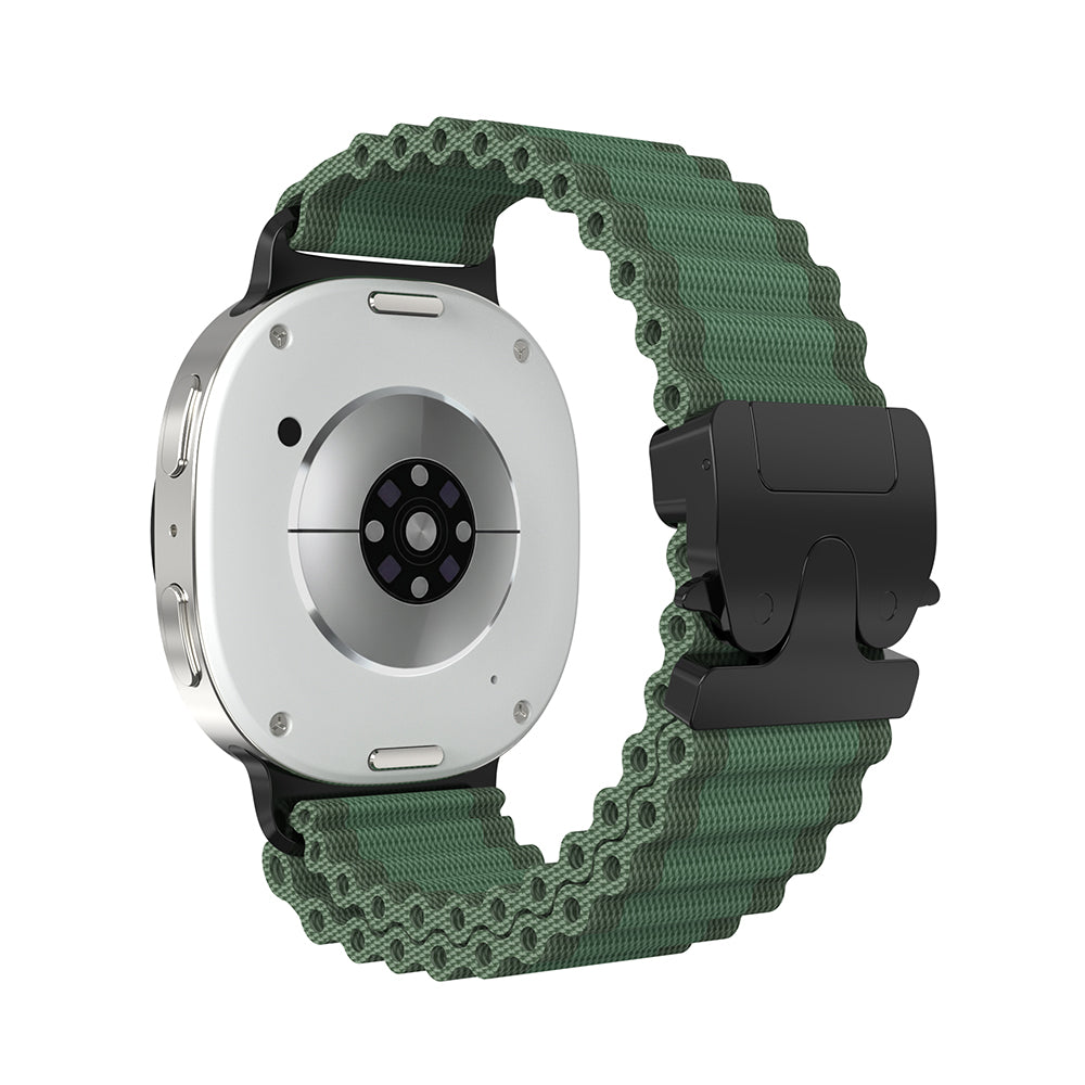 Bracelet nylon Outdoor avec boucle en P Samsung Galaxy Watch 9 - 44mm (vert avec noir)