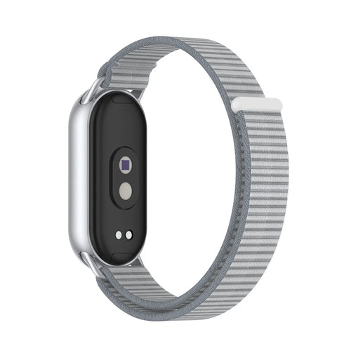 Modern Nylon Strap, grey, on a watch, 3/4 rear view