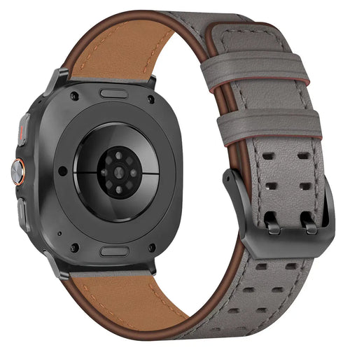 Bracelet cuir à double épingle Samsung Galaxy Watch Ultra 2 (gris)
