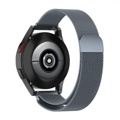 Milanese Strap, space grey, on a watch, 3/4 rear view