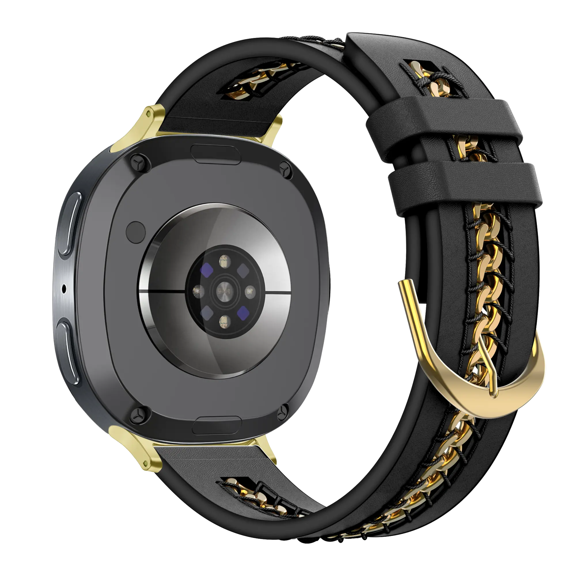 Bandz Bracelet cuir 'Chains' Samsung Galaxy Watch 9 - 44mm (noir)