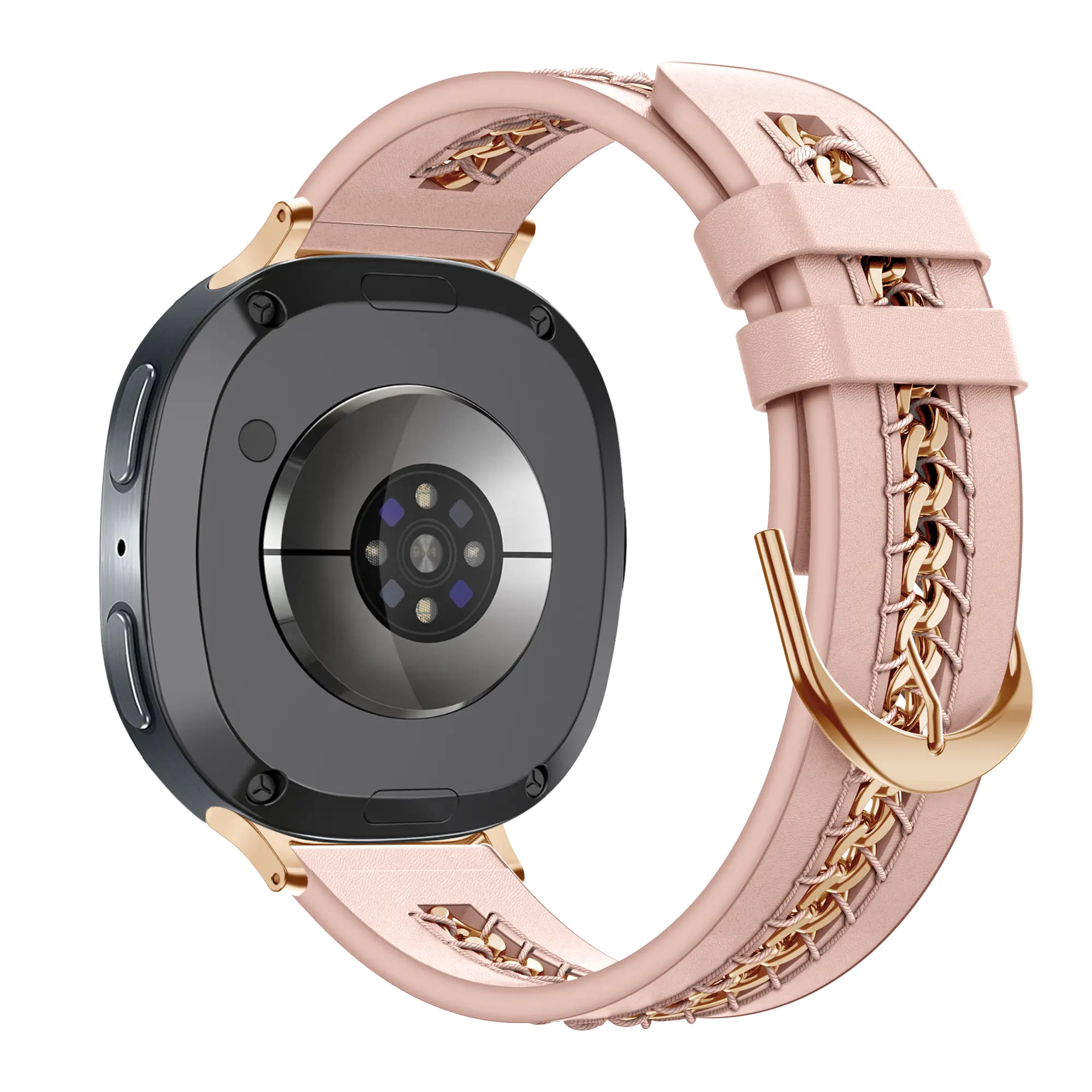 Bandz Bracelet cuir 'Chains' Samsung Galaxy Watch 8 - 44mm (rose)