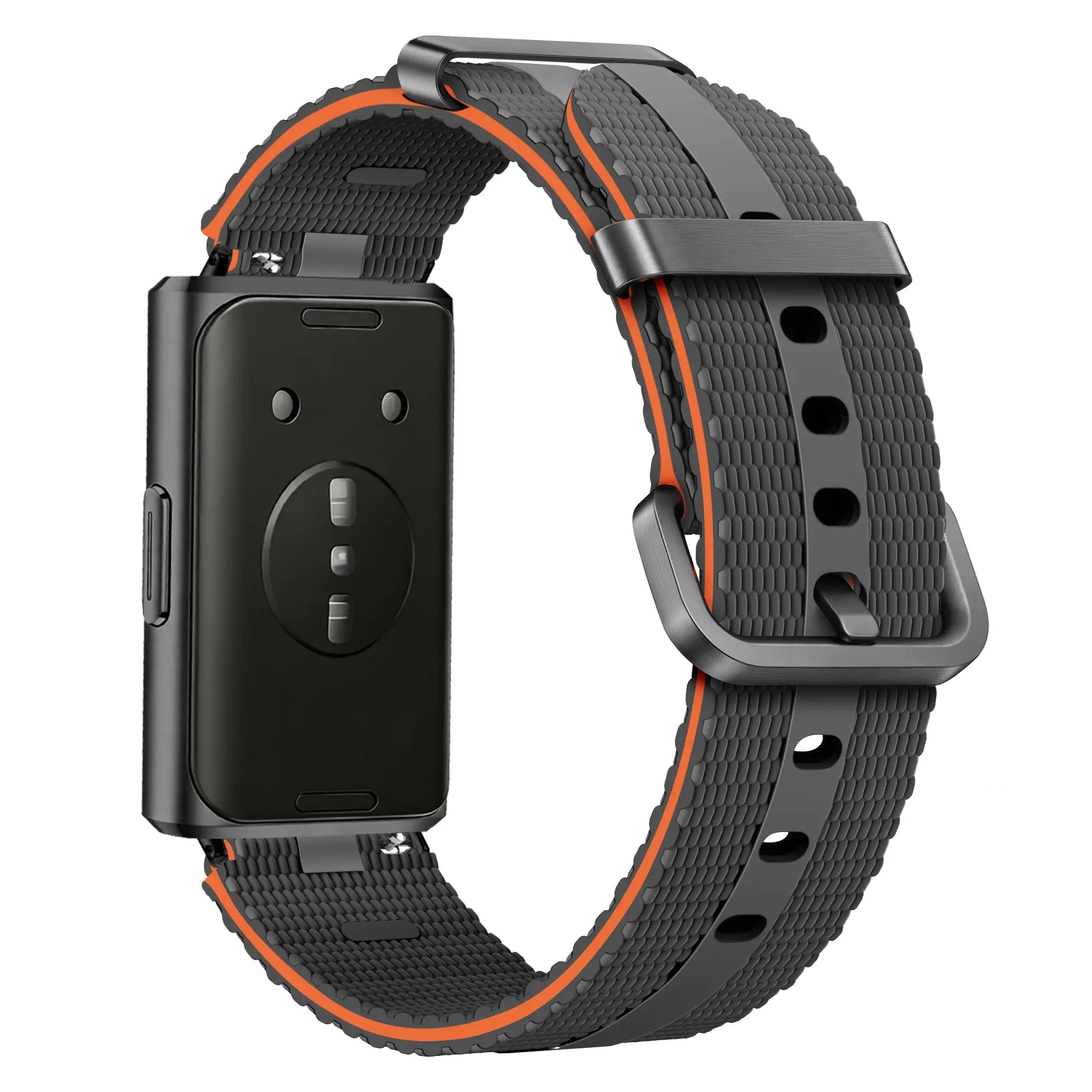Bracelet active silicone Huawei Band 11 Pro (gris foncé/orange)
