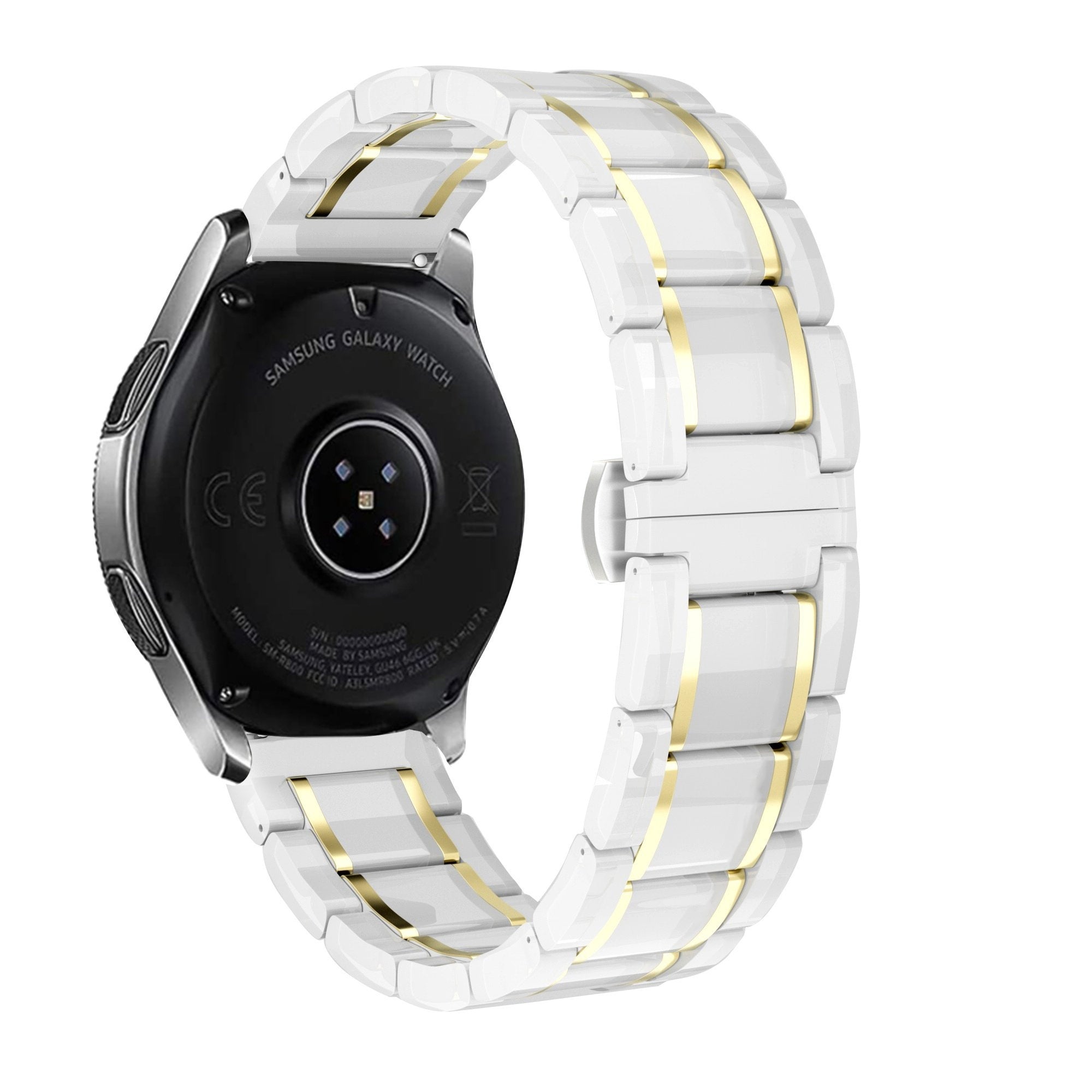 Bracelet en céramique avec maillons Samsung Galaxy Watch 6 Classic 47mm (blanc/doré)