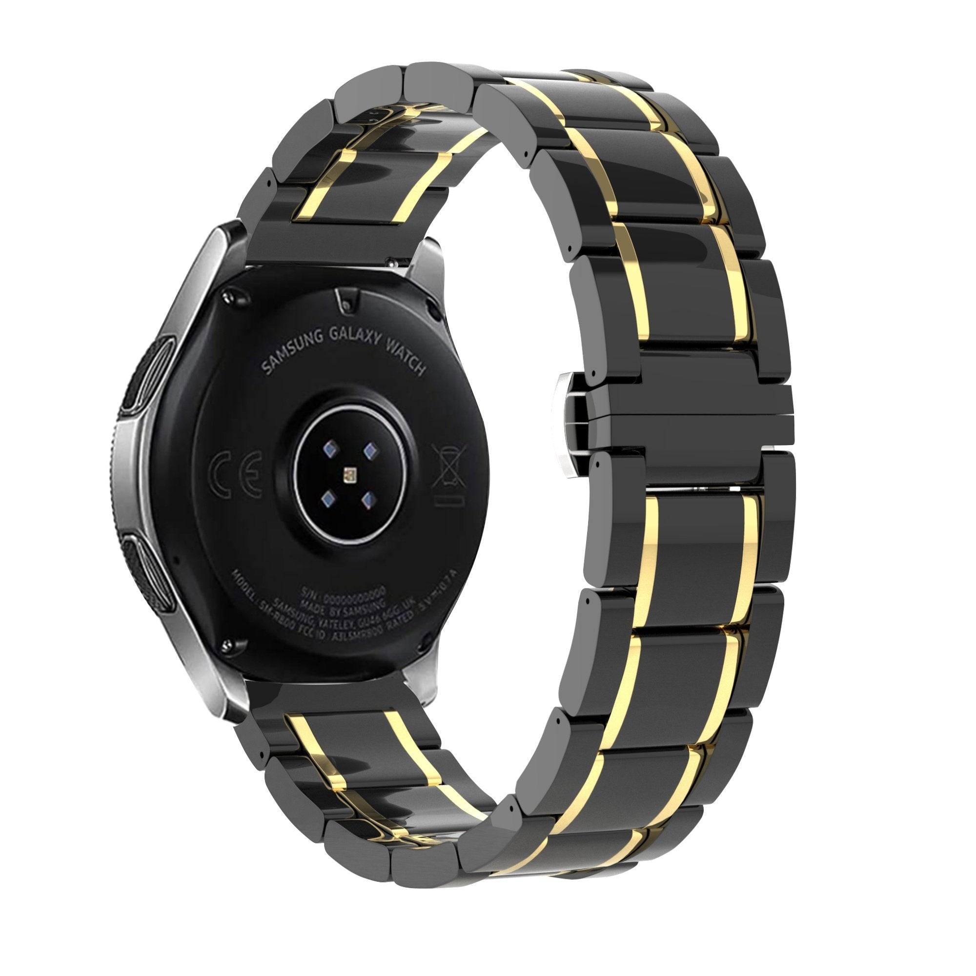 Bracelet en céramique avec maillons Samsung Galaxy Watch 4 Classic 46mm (noir/doré)