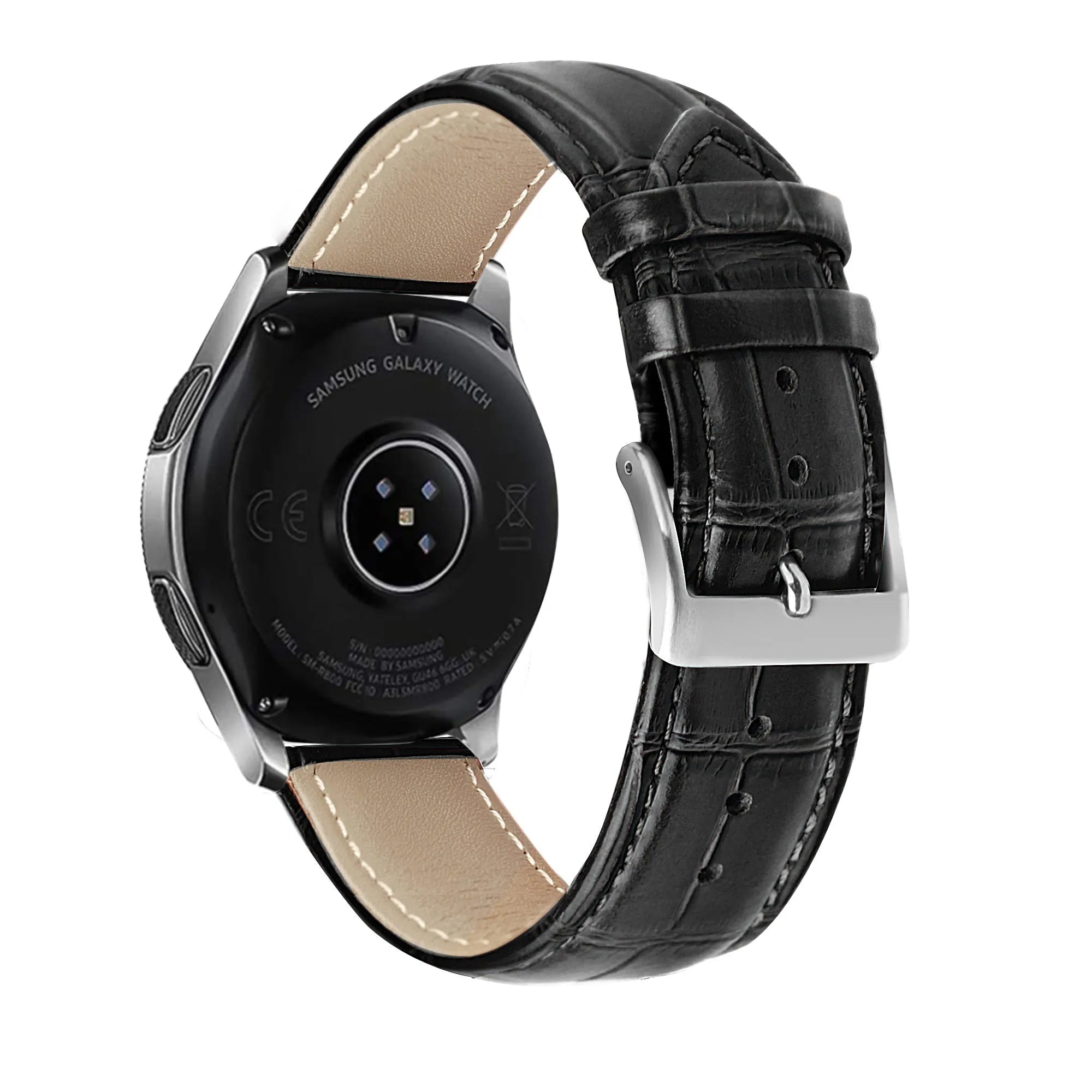 Bracelet cuir crocodile granulé Coros Apex 42mm (noir)