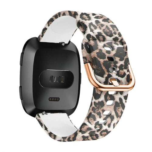 Silicone Leopard Strap, on a watch, 3/4 rear view