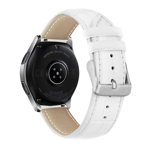 Bracelet cuir motif crocodile Amazfit GTS 3 (blanc)