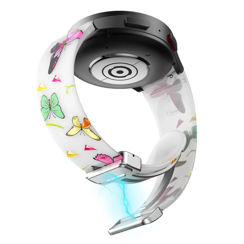 Silicone Magnetic Patterned Strap, on a watch, 3/4 rear view