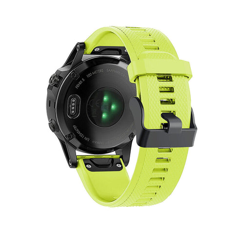 Silicone Strap, light green, on a watch, 3/4 rear view