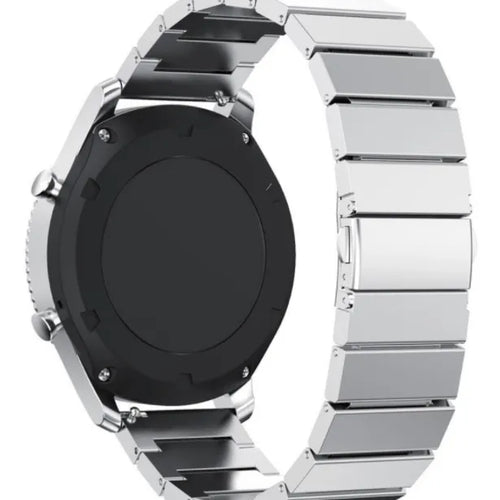 Premium Metal Strap, silver, on a watch, 3/4 rear view