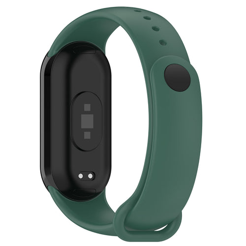 Silicone Strap, dark green, on a watch, 3/4 rear view