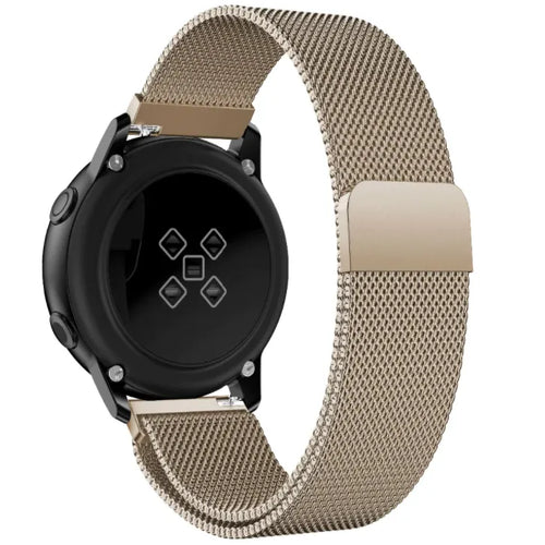 Milanese Strap, champagne, on a watch, 3/4 rear view