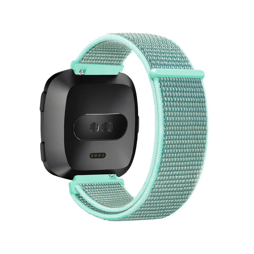 Nylon Strap, mint, on a watch, 3/4 rear view