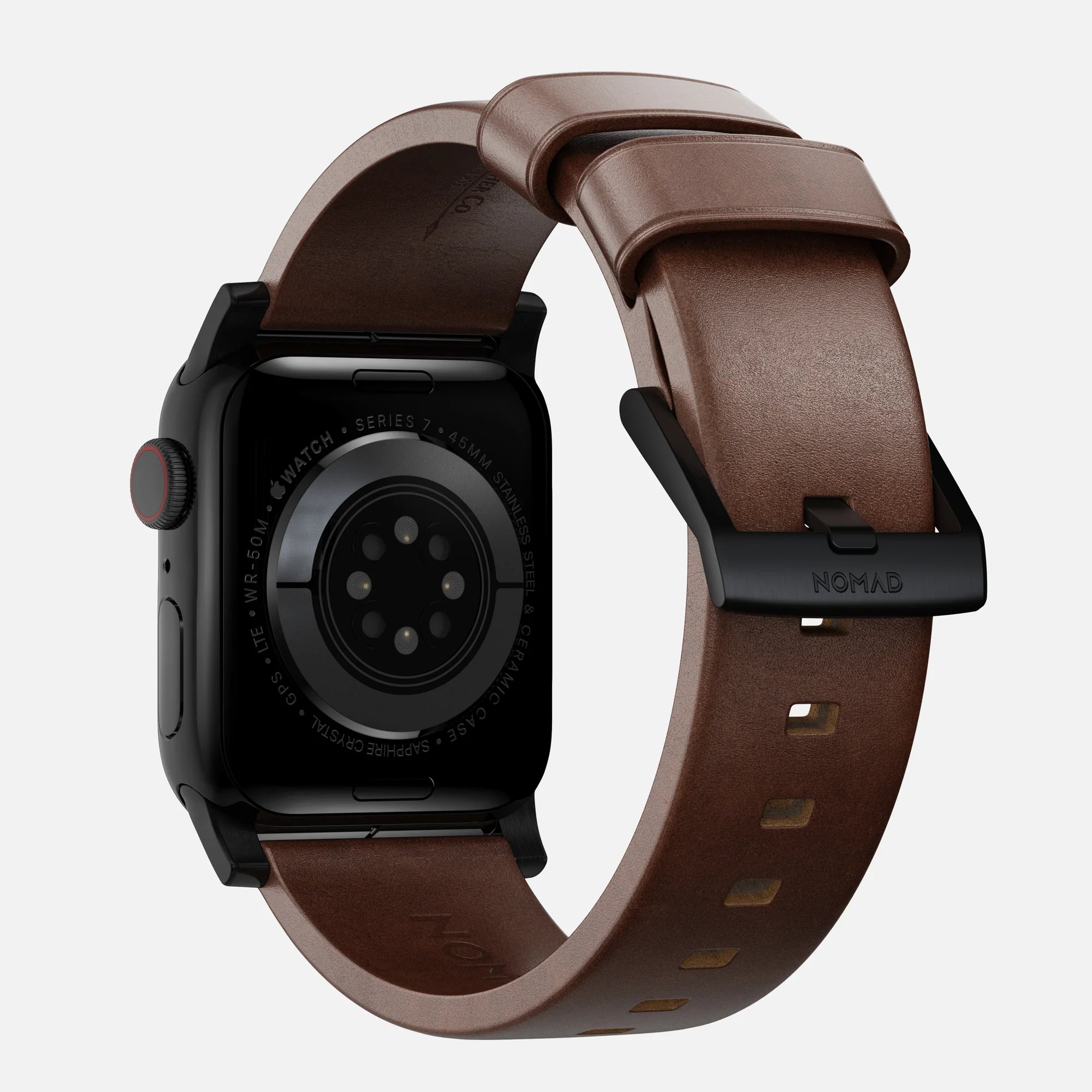 Nomad Bracelet cuir moderna Apple Watch (marron/noir)