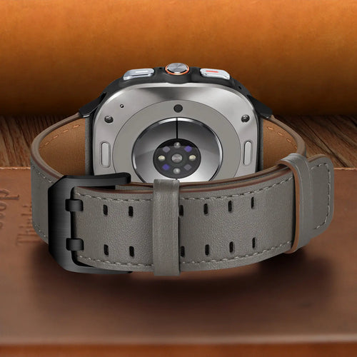 Bracelet cuir à double épingle Samsung Galaxy Watch Ultra 2 (gris)