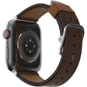 Otterbox Symmetry Cactus Leather, brown, on a watch, 3/4 rear view