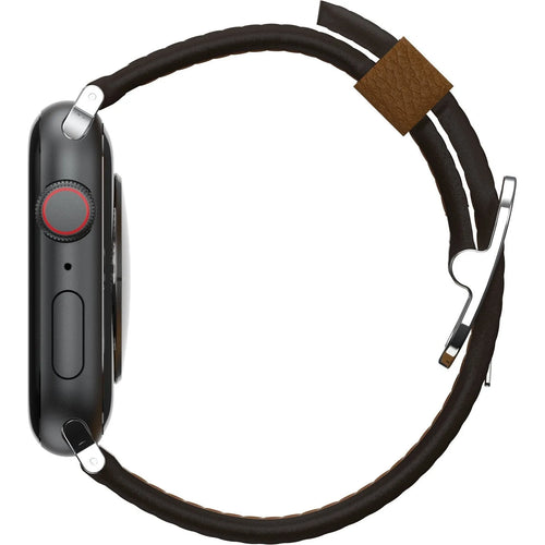 Otterbox Symmetry Cactus Leather, brown, on a watch, 3/4 rear view