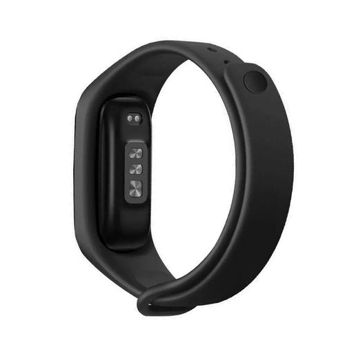 Silicone Strap, black, on a watch, 3/4 rear view