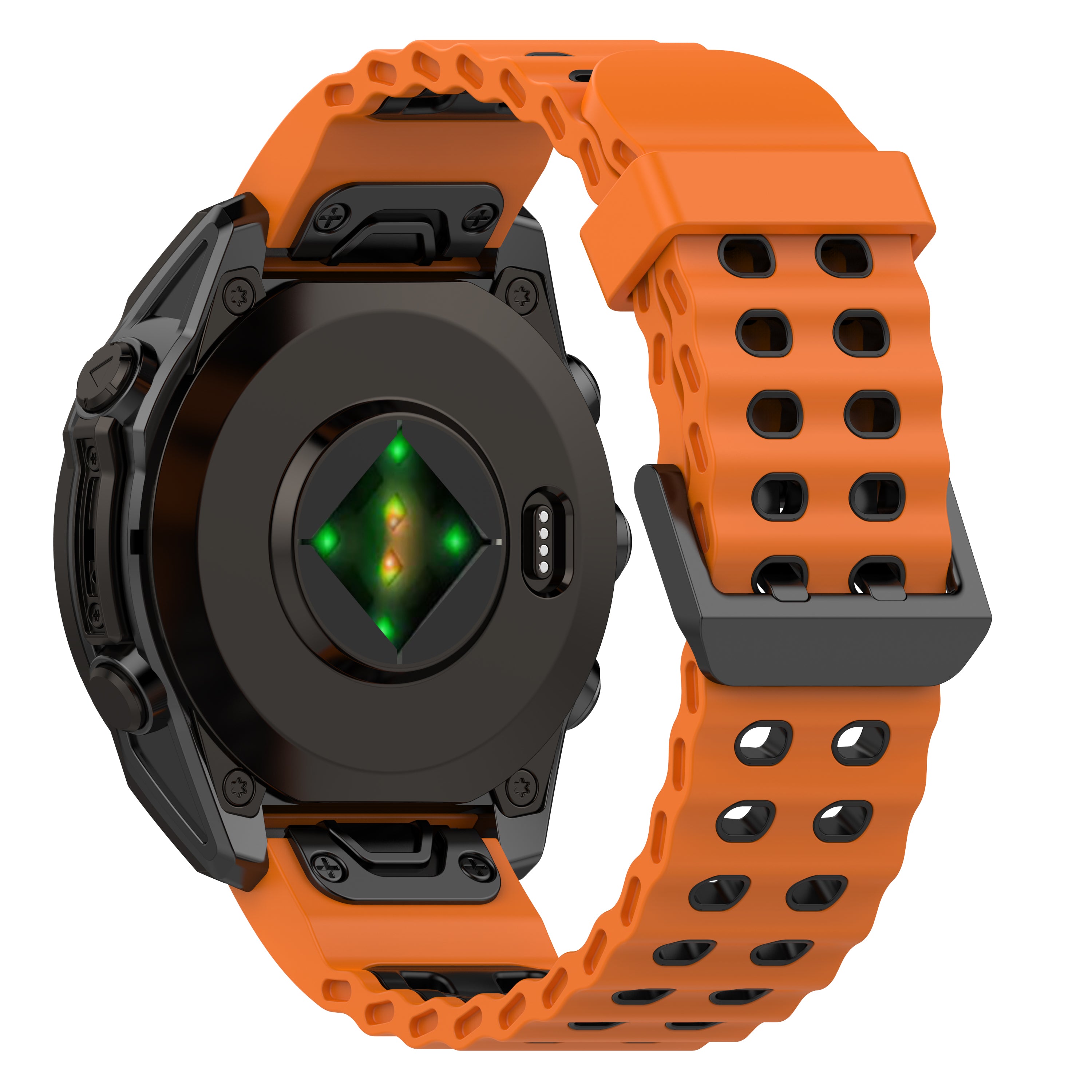 Bracelet sport ondulé Garmin Fenix 8 Pro - 51mm (orange/noir)
