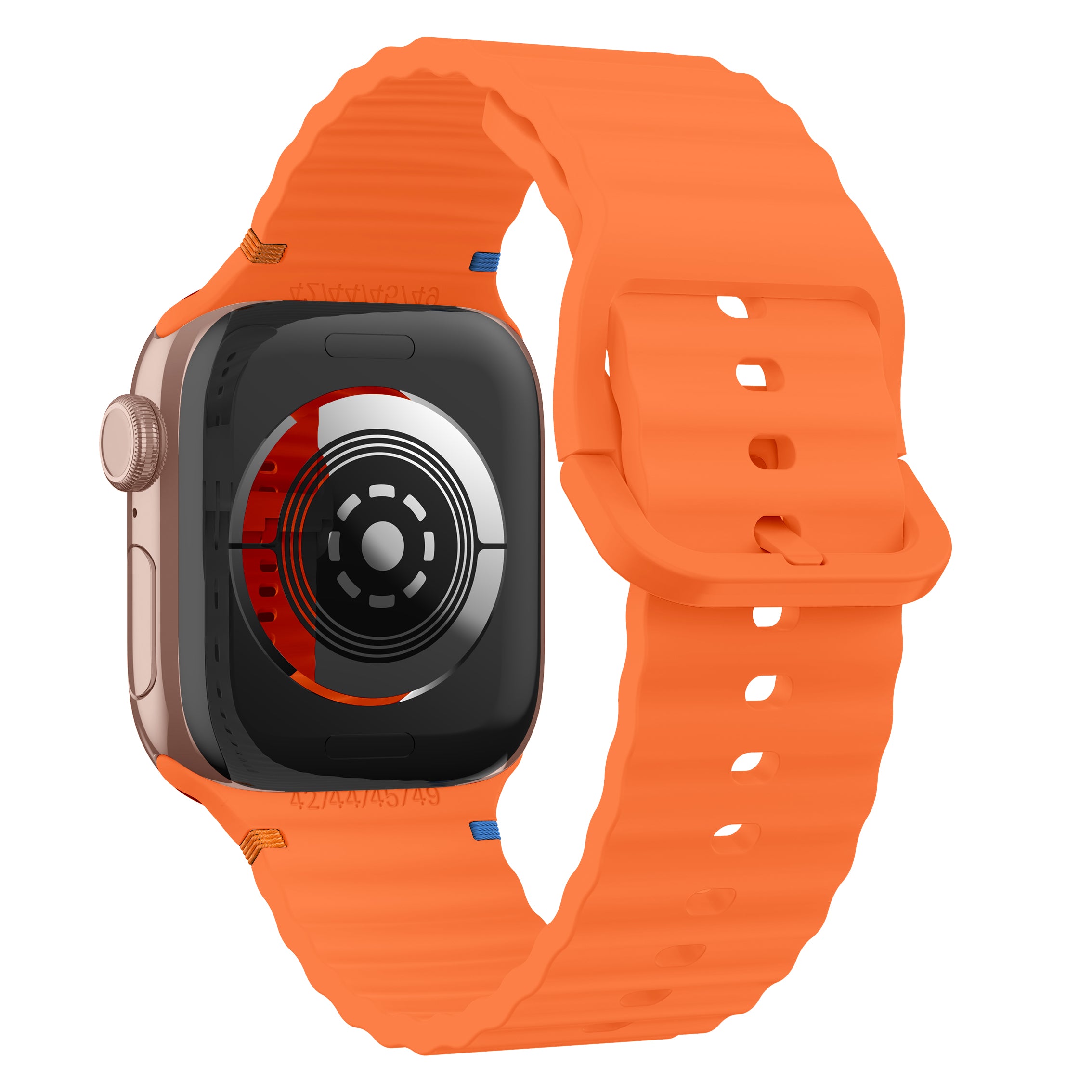 Bracelet silicone ondulé Apple Watch Ultra (orange)