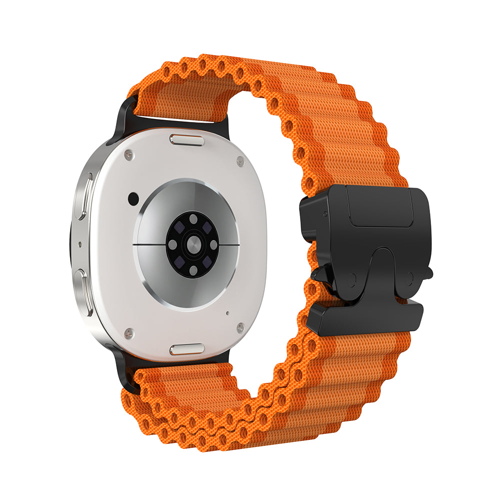 Bracelet nylon Outdoor avec boucle en P Samsung Galaxy Watch 9 - 44mm (orange avec noir)