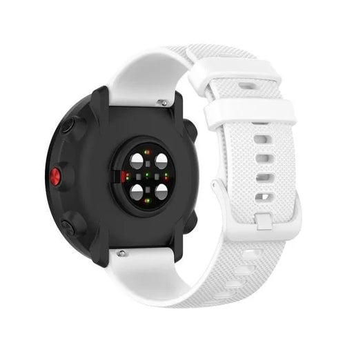 Premium Silicone Strap, white, on a watch, 3/4 rear view
