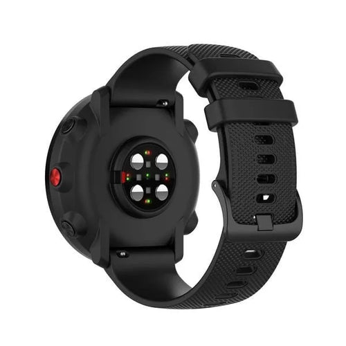 Premium Silicone Strap, black, on a watch, 3/4 rear view