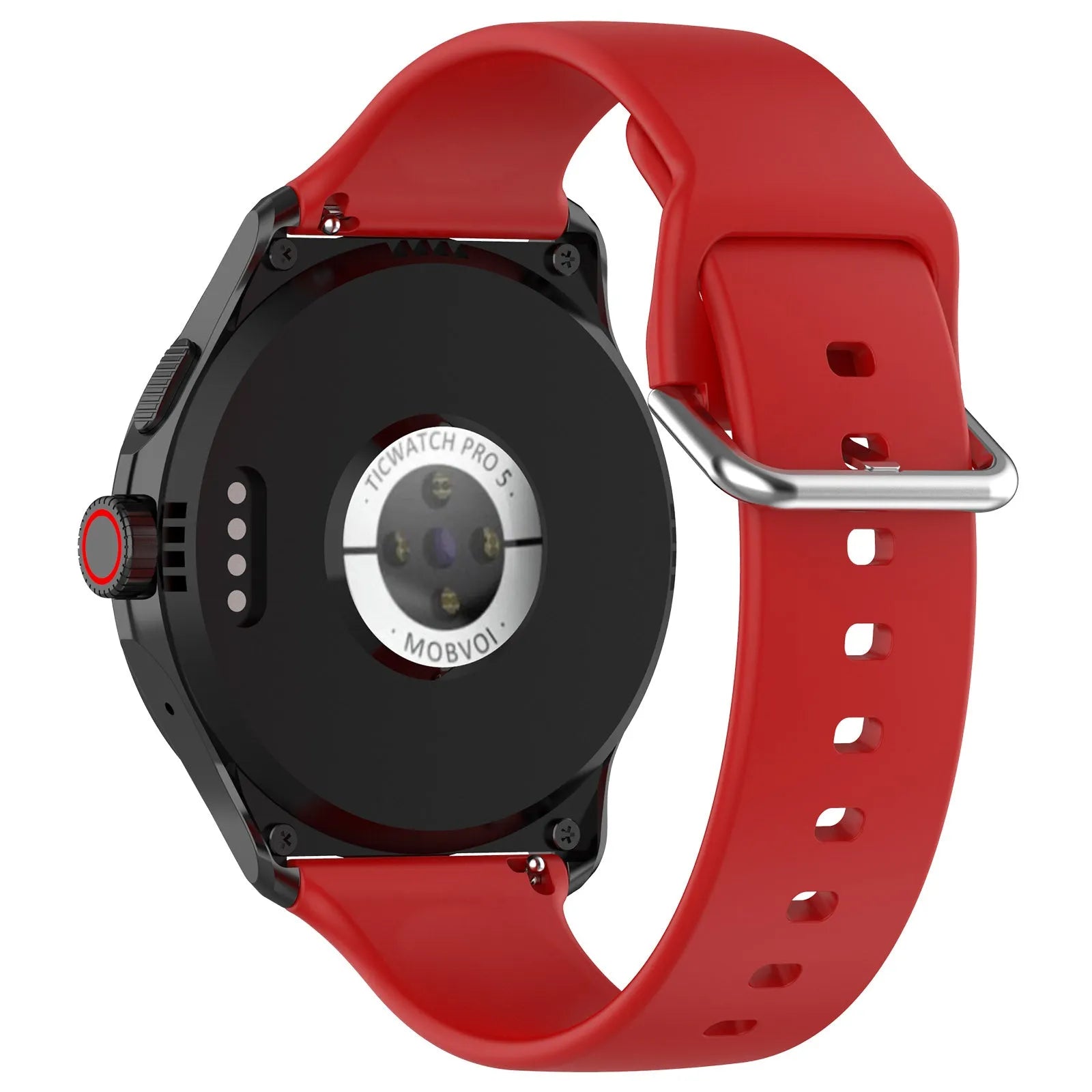 Bracelet silicone avec boucle TicWatch Pro 5 Enduro (rouge)