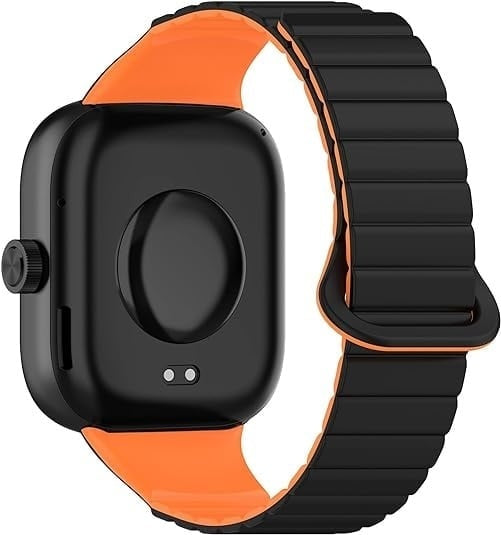 Bracelet silicone magnétique Xiaomi Smart Band 8 Pro (noir/orange)