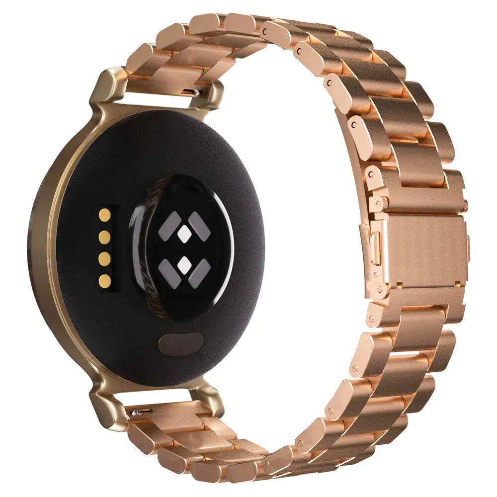 Steel Strap, rose gold, on a watch, 3/4 rear view