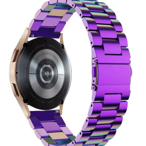 Steel Strap, pearlescent, on a watch, 3/4 rear view