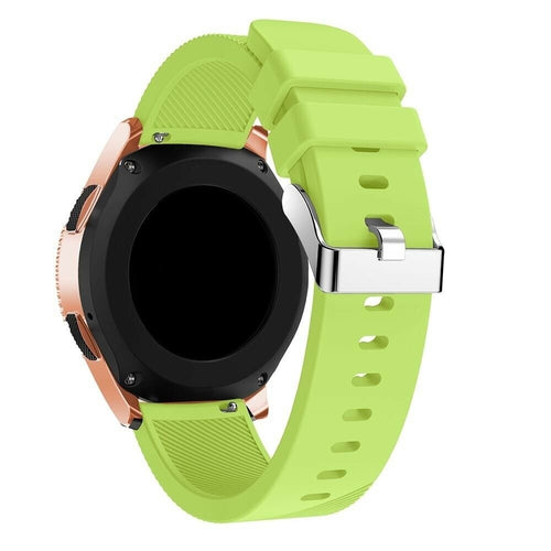 Twill Silicone Strap, light green, on a watch, 3/4 rear view